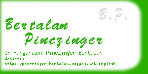 bertalan pinczinger business card